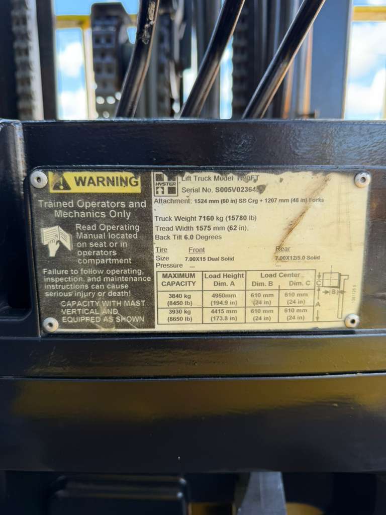 2013 Hyster H90FT Diesel Forklift